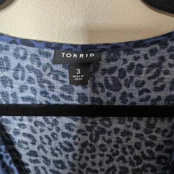 Torrid Leopard Print Dress 3 Navy - Picture 6 of 7